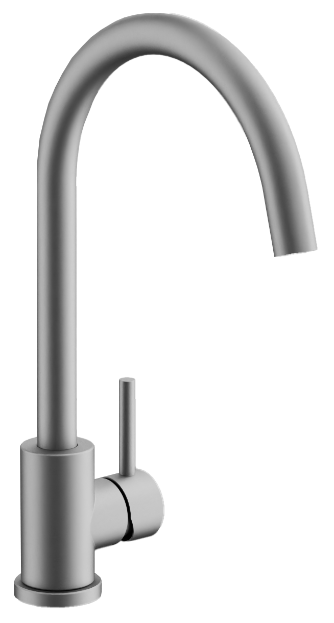 Смеситель для кухни, нержавеющая сталь, сатин