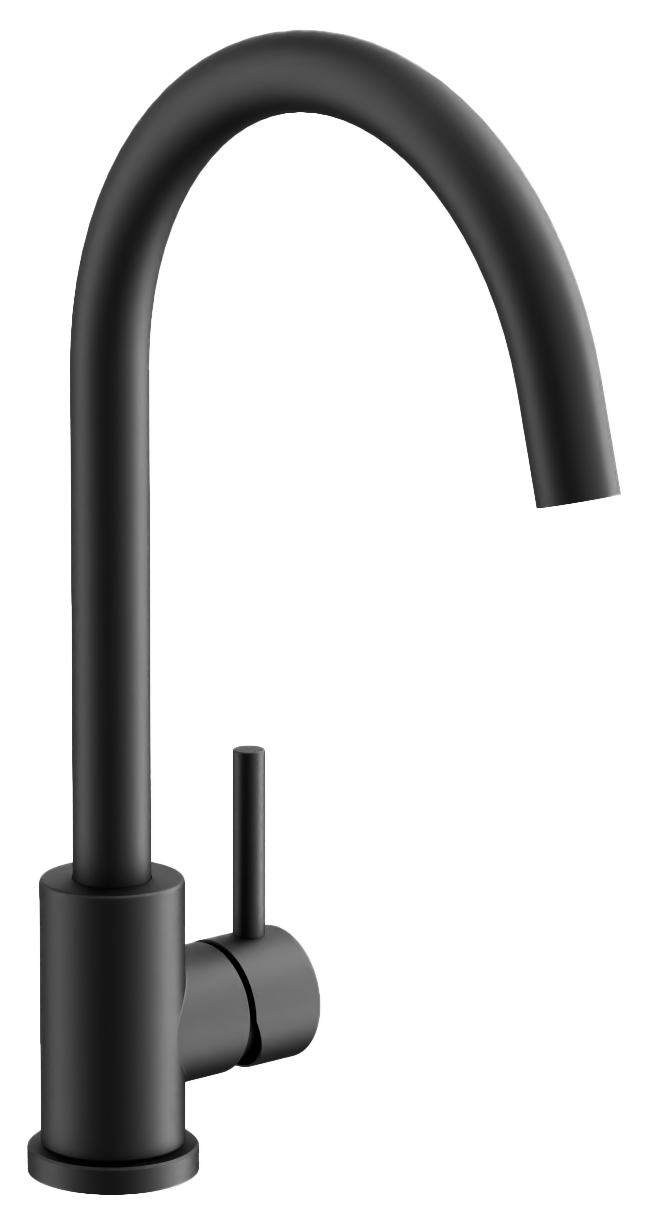 Смеситель для кухни, нержавеющая сталь, черный