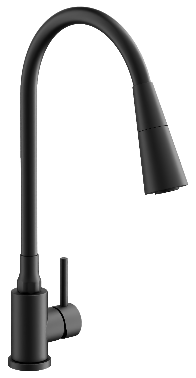 Смеситель для кухни, гибкий излив, нержавеющая сталь, черный, B74810-7