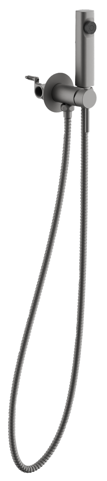 Смеситель с гигиенической лейкой Оружейная сталь B55804-3