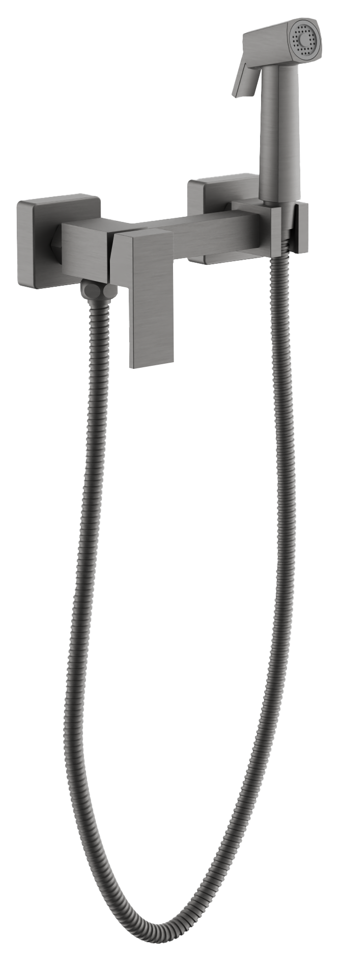 Смеситель с гигиенической лейкой Оружейная сталь B55806-3