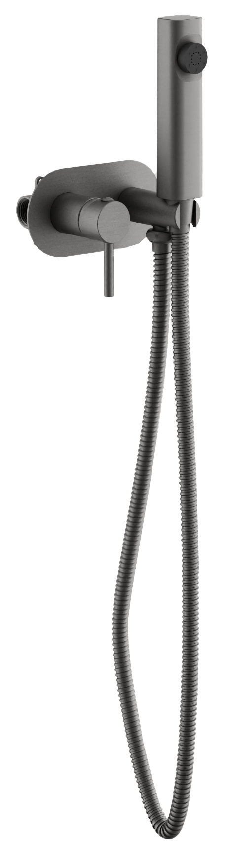 Смеситель с гигиенической лейкой Оружейная сталь B55807-3