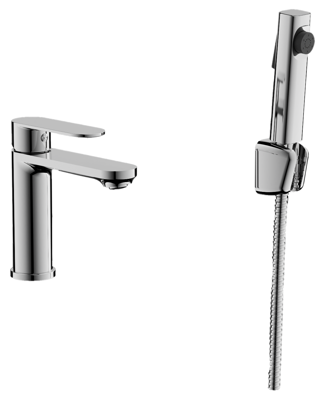 Смеситель для раковины с гигиенической лейкой Хром B12713