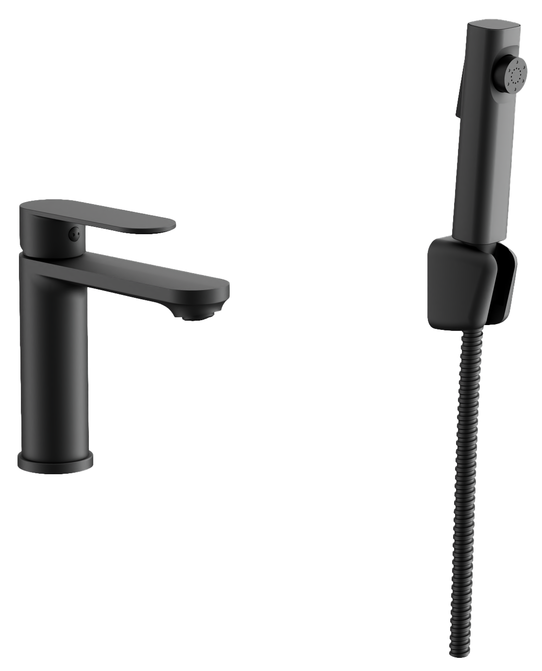 Смеситель для раковины с гигиенической лейкой Черный B12713-7