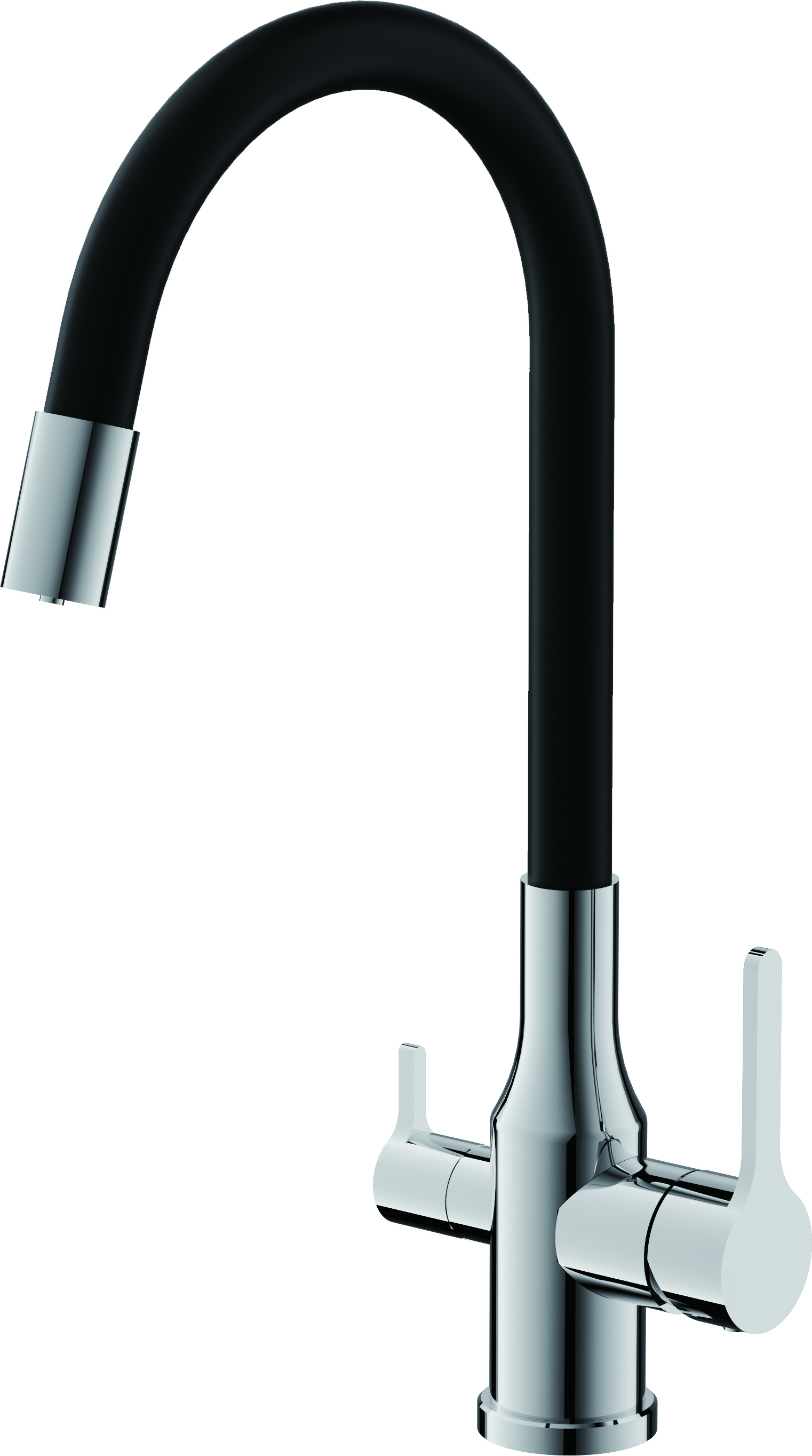 Смеситель для кухни, гибкий излив, нержавеющая сталь, хром, B76814
