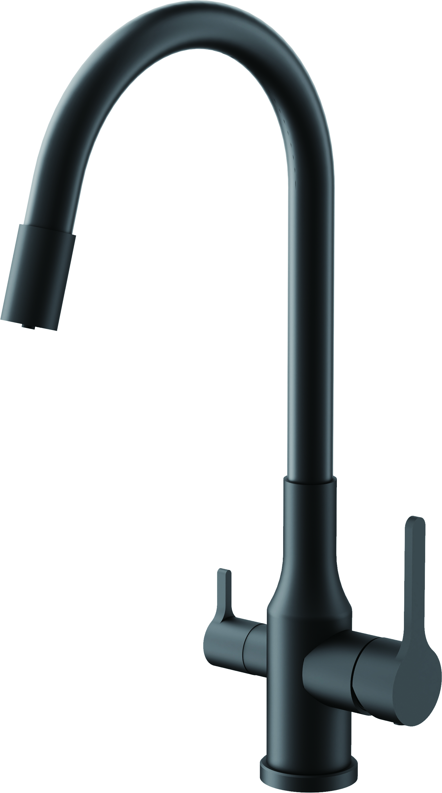 Смеситель для кухни, гибкий излив, нержавеющая сталь, черный, B76814-7