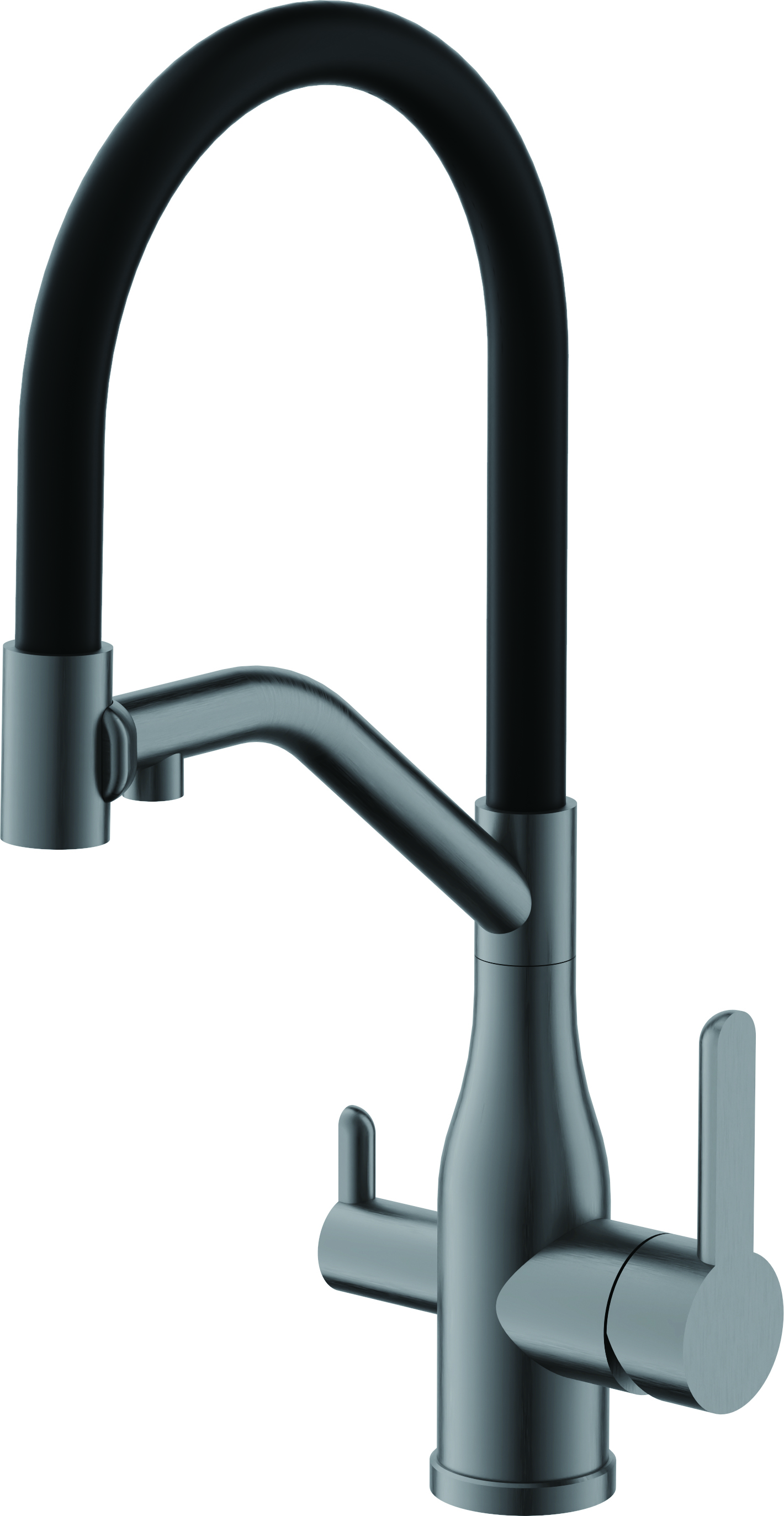 Смеситель для кухни с подключением фильтра, нержавеющая сталь, оружейная сталь, B78815-13