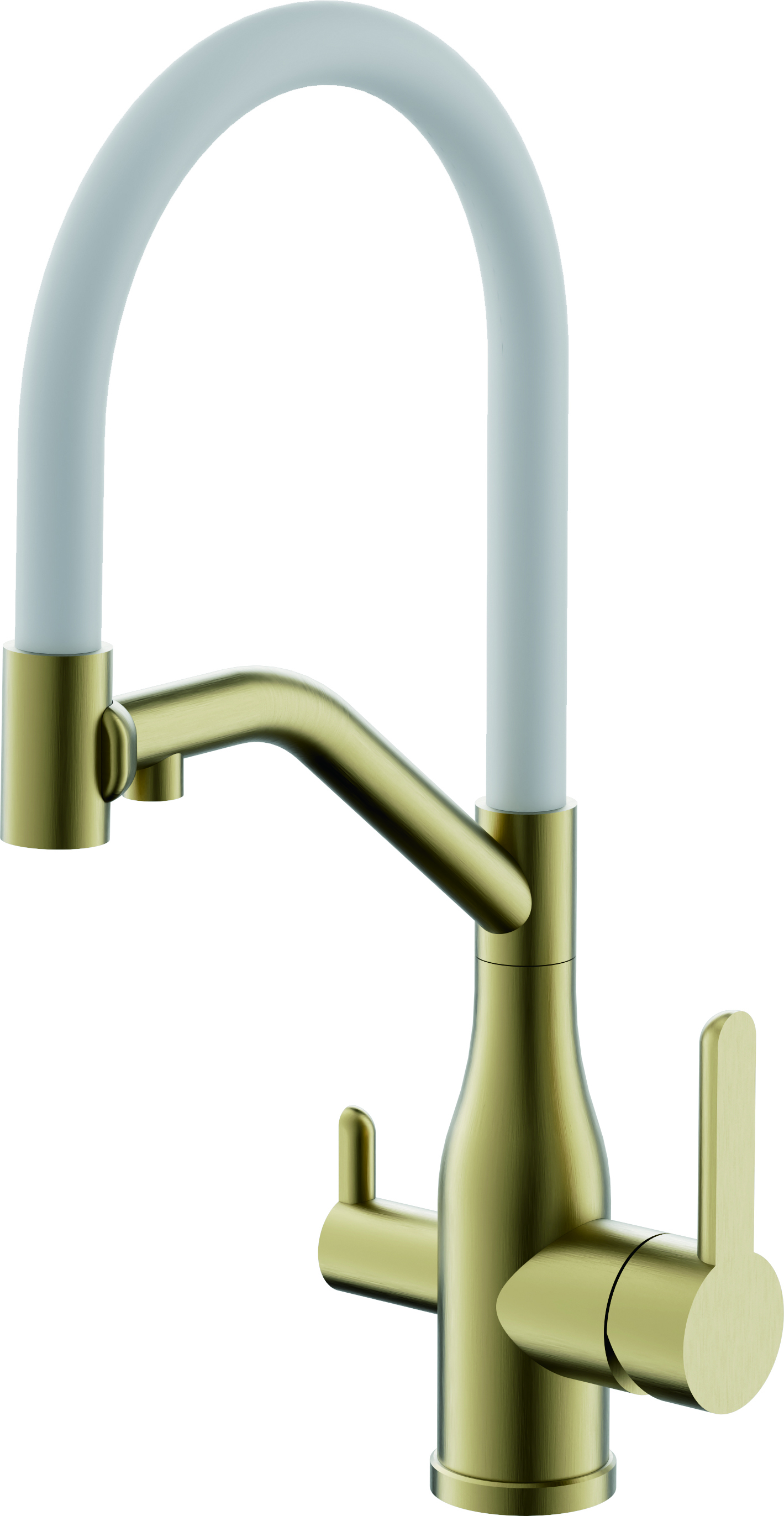 Смеситель для кухни с подключением фильтра, нержавеющая сталь, брашированное золото, B78815-5