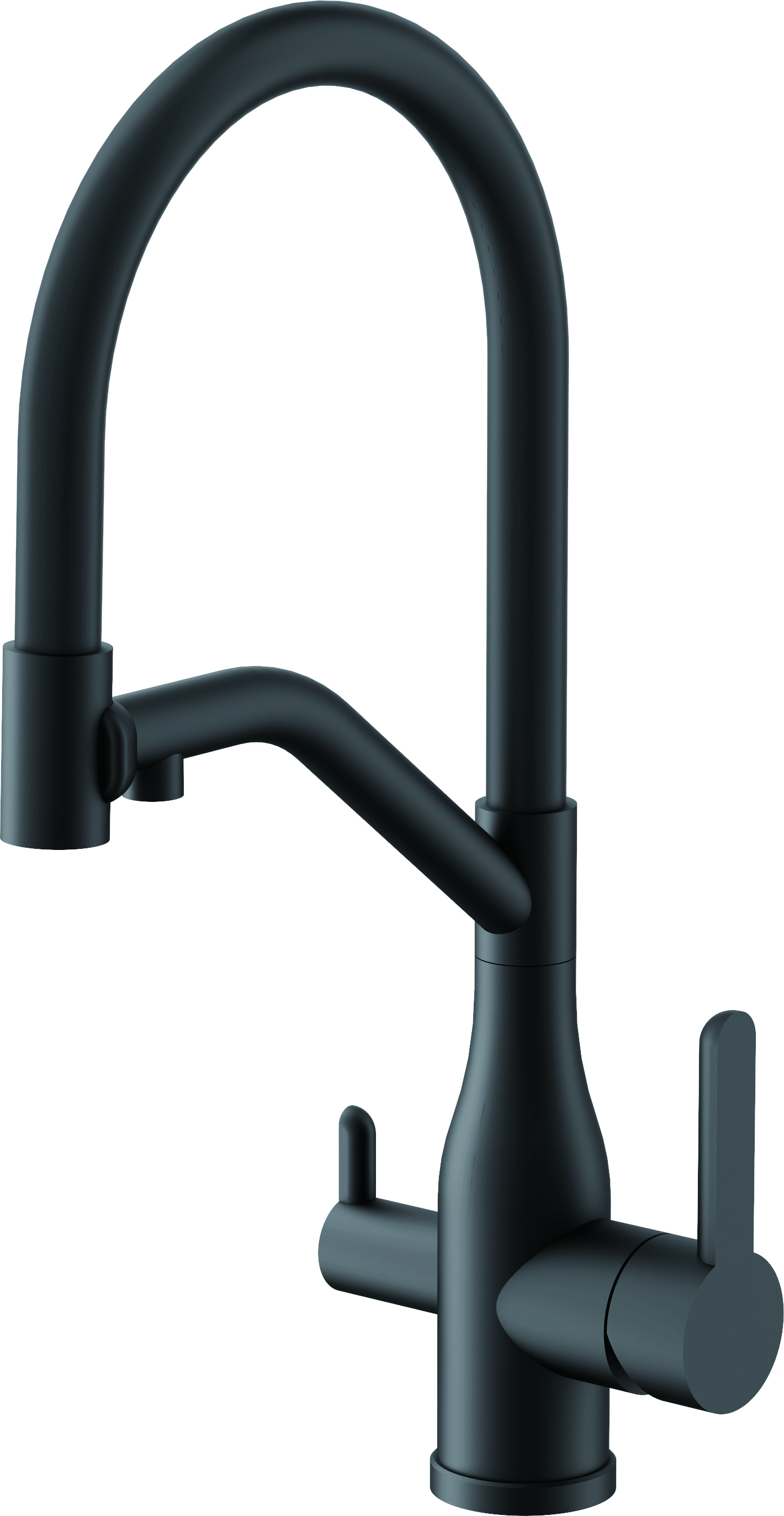 Смеситель для кухни с подключением фильтра, нержавеющая сталь, черный, B78815-7