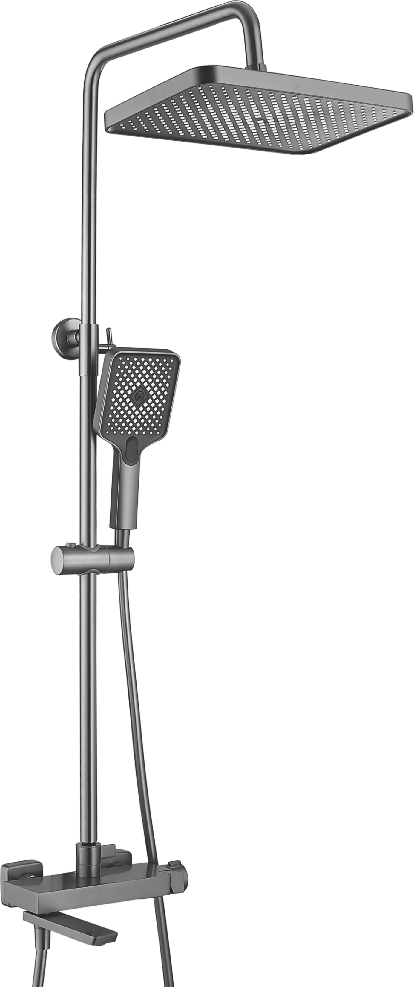 Душевая система, тропический душ, латунь, оружейная сталь B24672-3