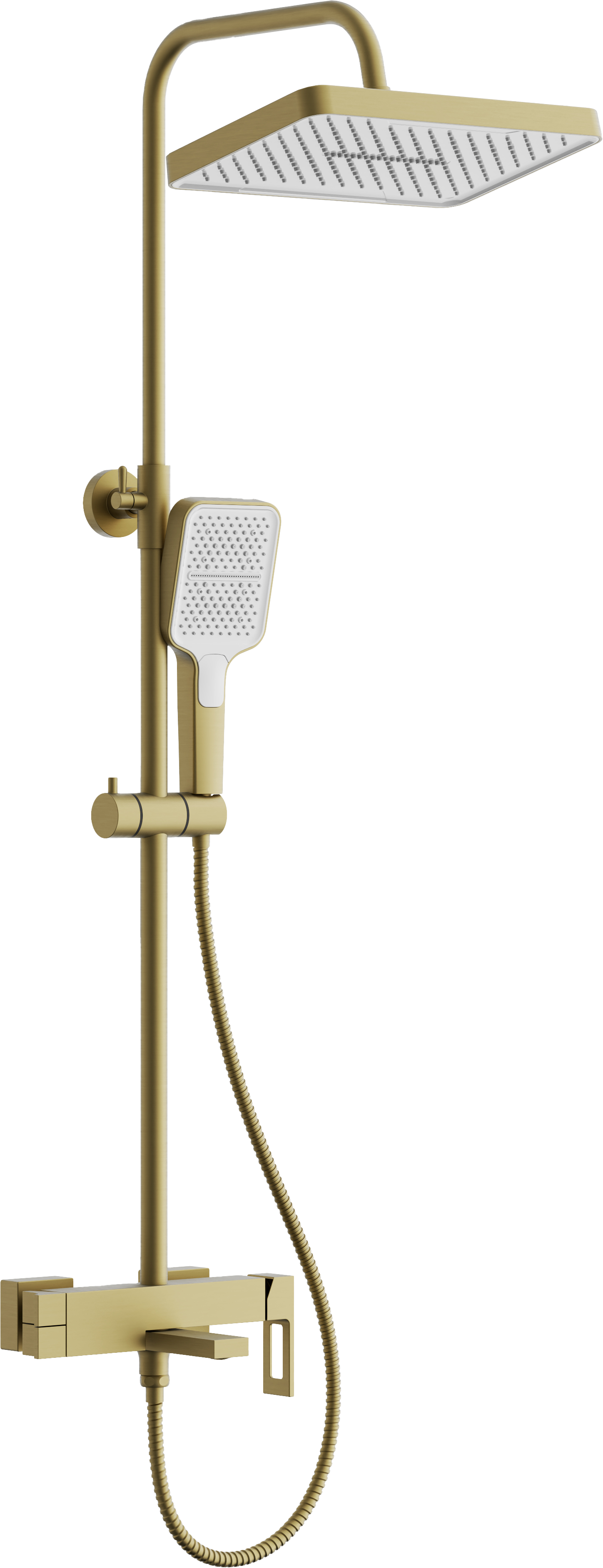 Душевая система, тропический душ, латунь, брашированное золото B24658-5