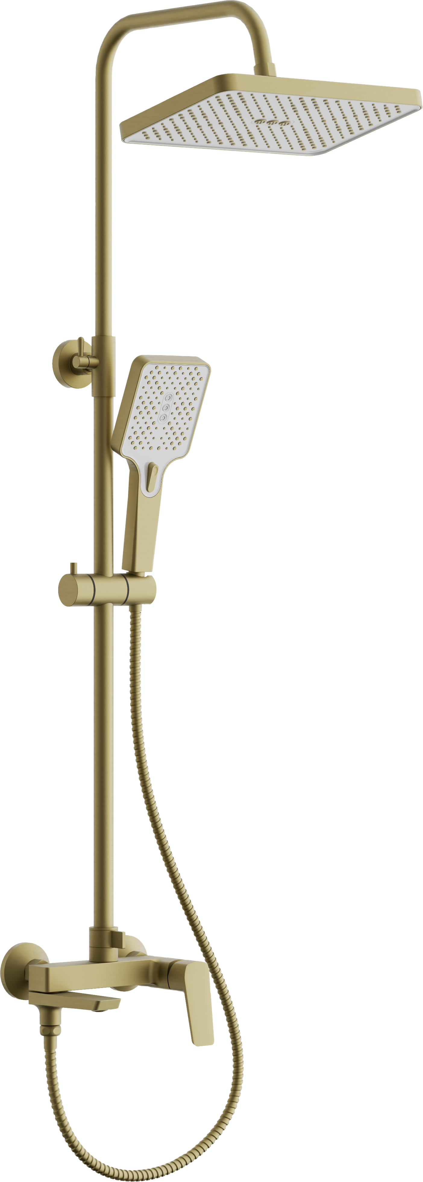 Душевая система, тропический душ, латунь, брашированное золото B24715-5