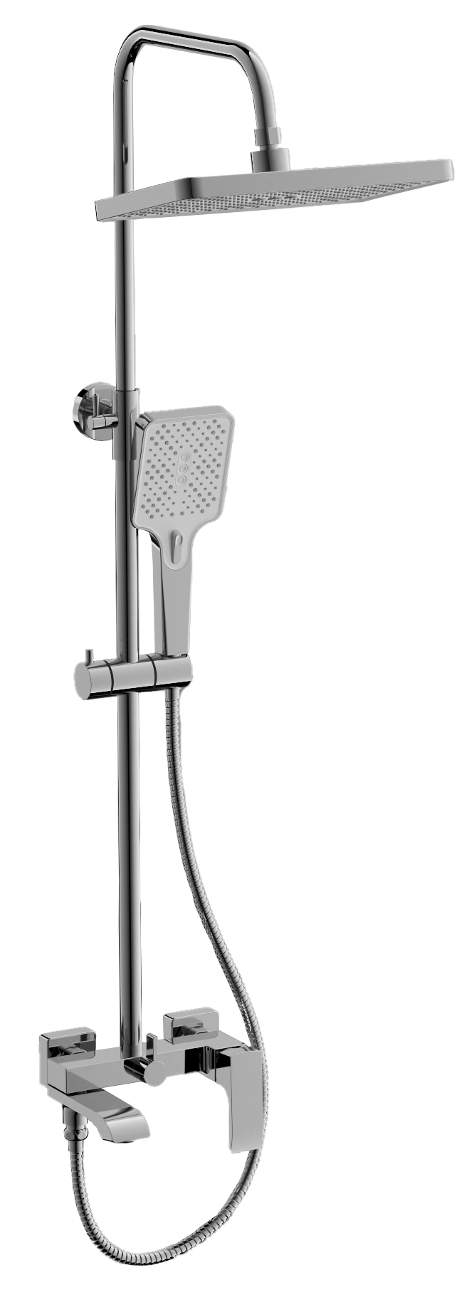 Душевая система, тропический душ, латунь, хром B24507