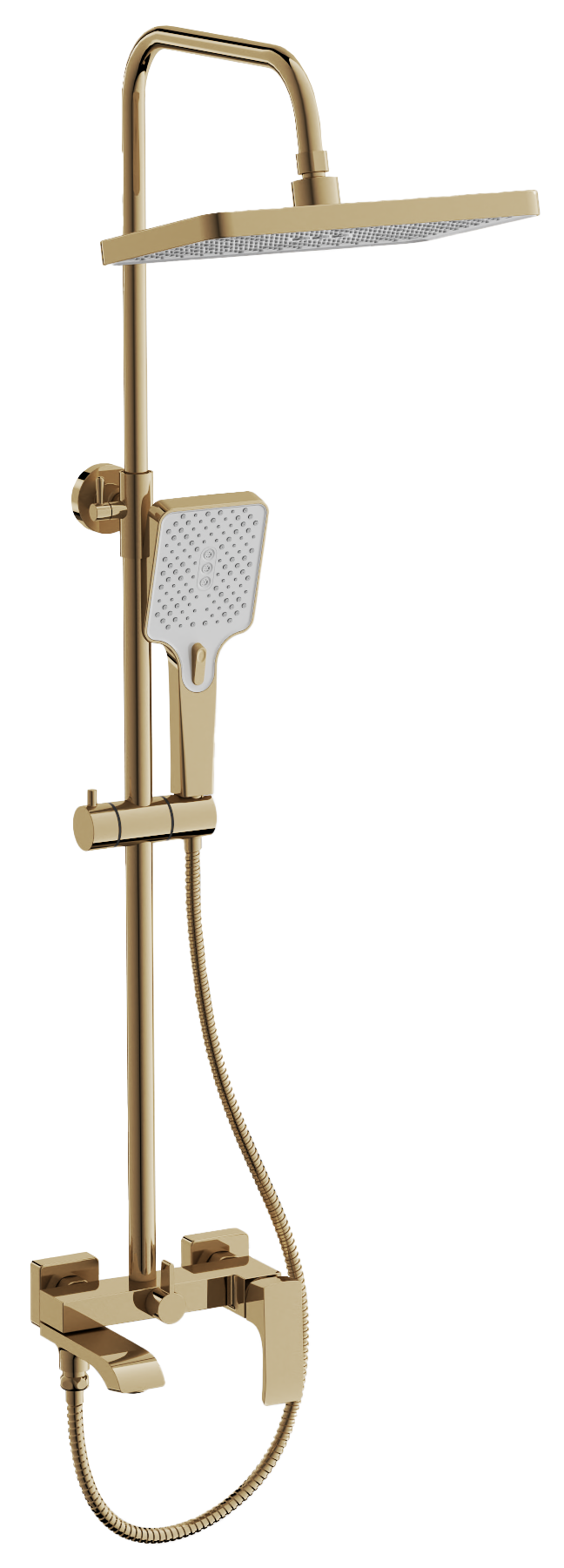 Душевая система, тропический душ, латунь, брашированное золото B24507-5