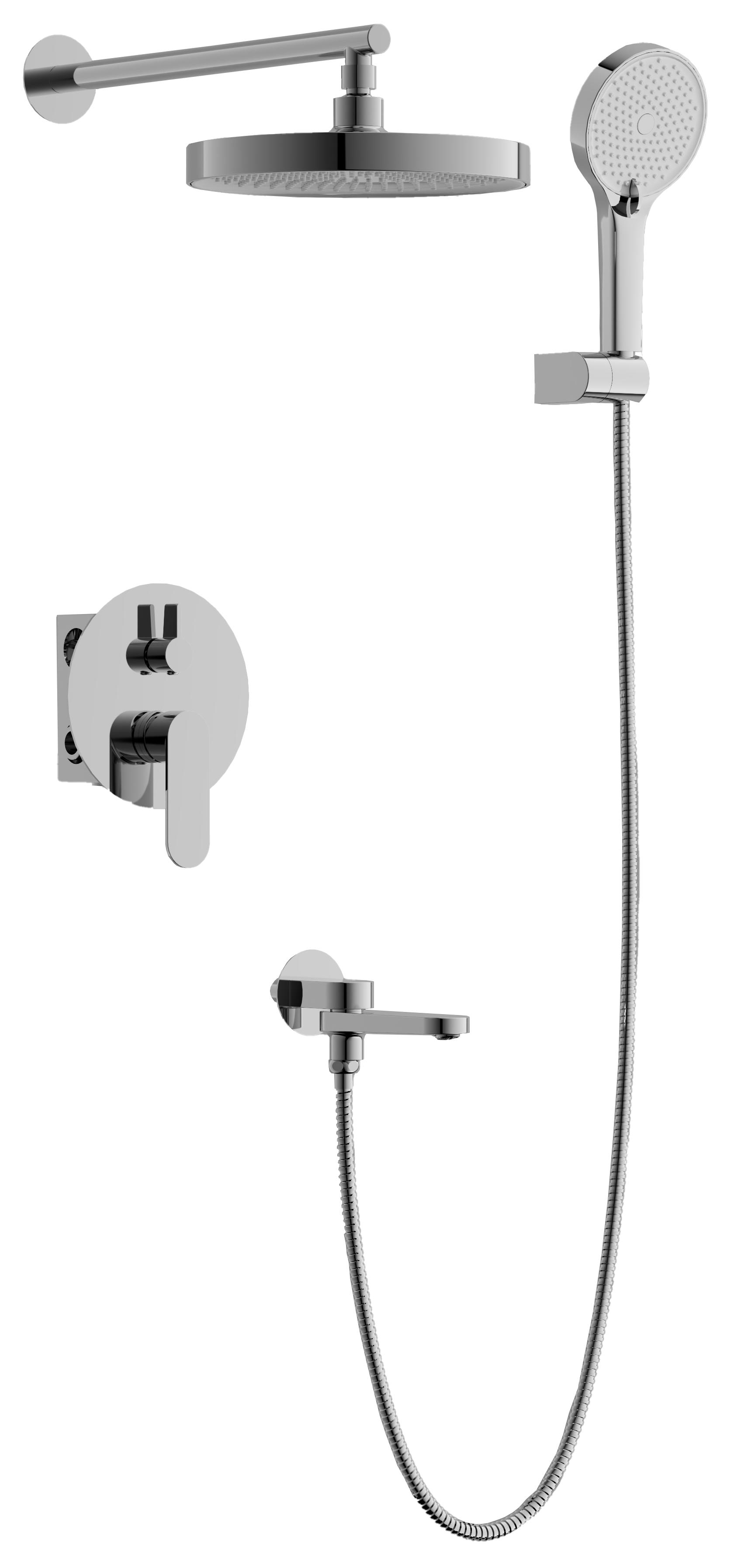 Душевая система, встраеваемая, латунь, хром B80713