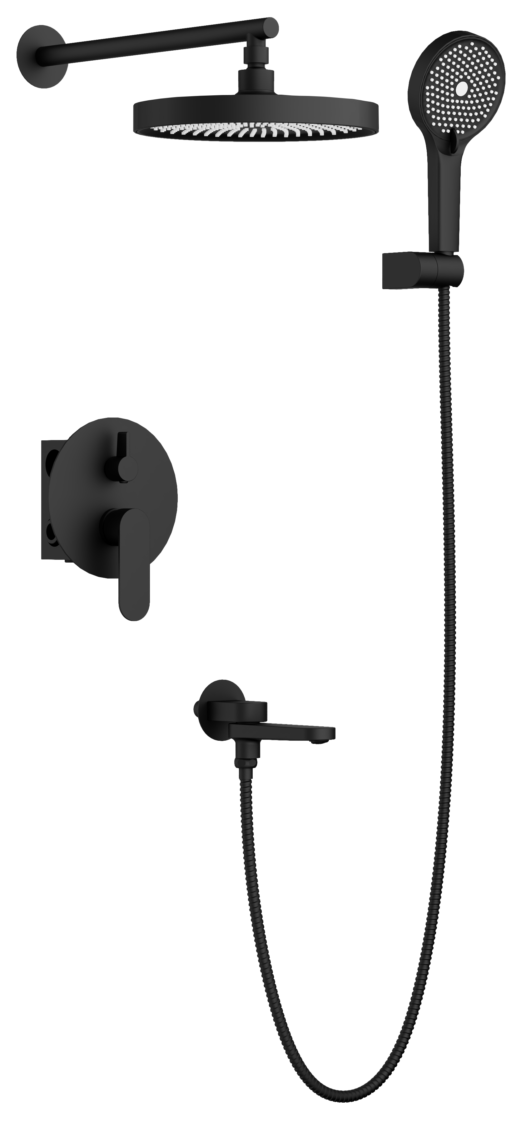 Душевая система, встраеваемая, латунь, черный B80713-7