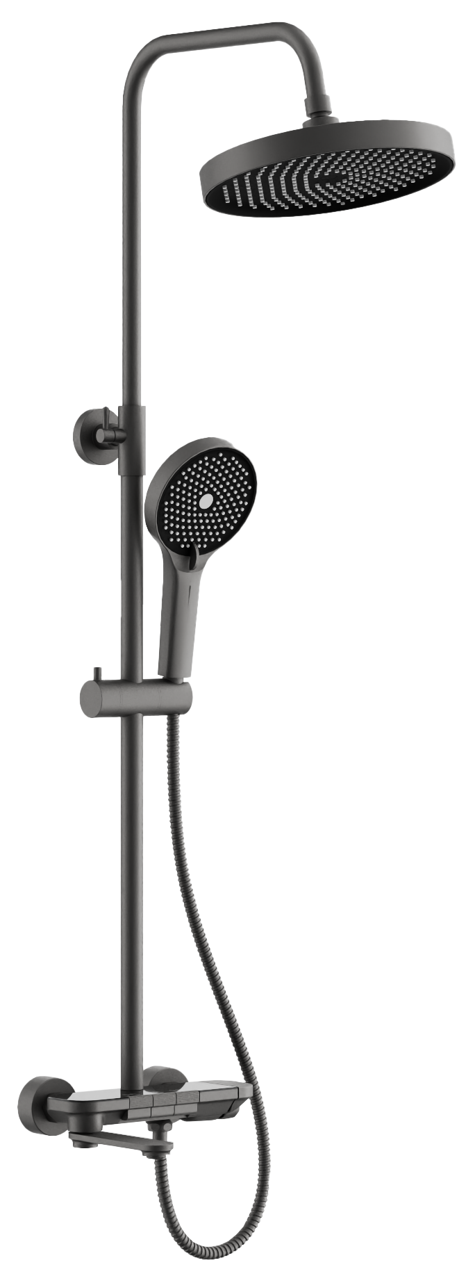 Душевая система, тропический душ, латунь, оружейная сталь B25713-3