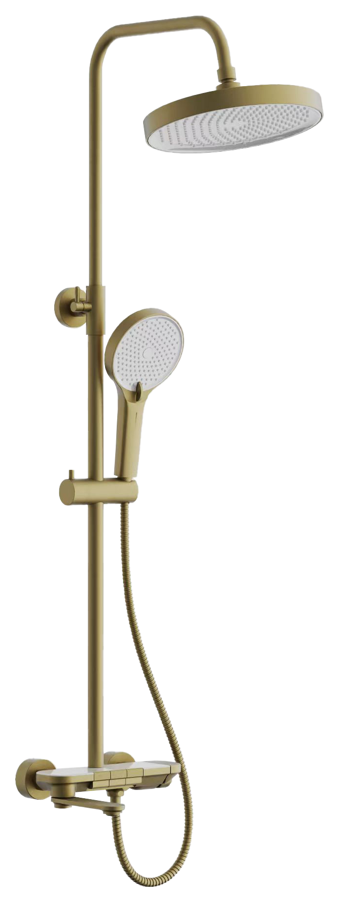 Душевая система, тропический душ, латунь, брашированное золото B25713-5
