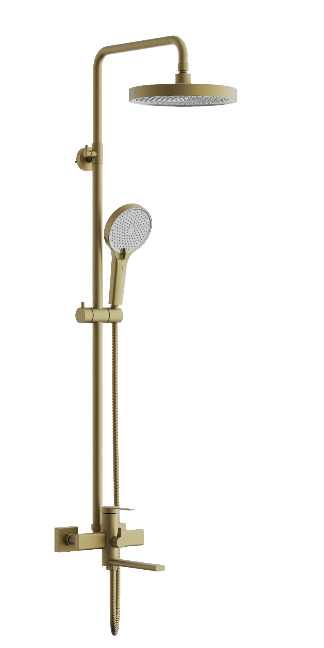 Душевая система, тропический душ, нержавеющая сталь, брашированное золото B24813-5