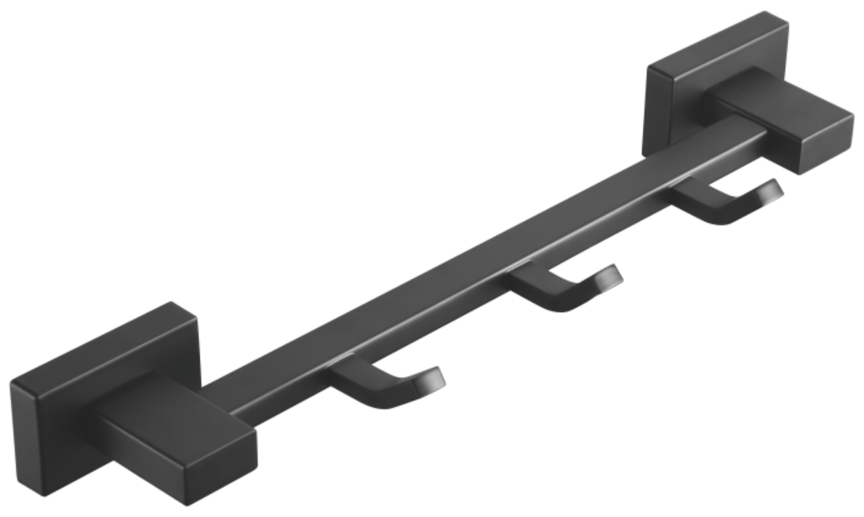Планка с крючками 3-я, нержавеюшая сталь, черный B90315-3