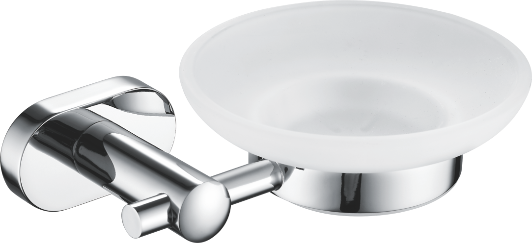 Мыльница стеклянная, нержавеющая сталь, хром B90002