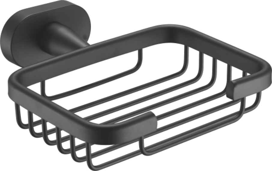 Мыльница металлическая, нержавеющая сталь, черный B90102-1