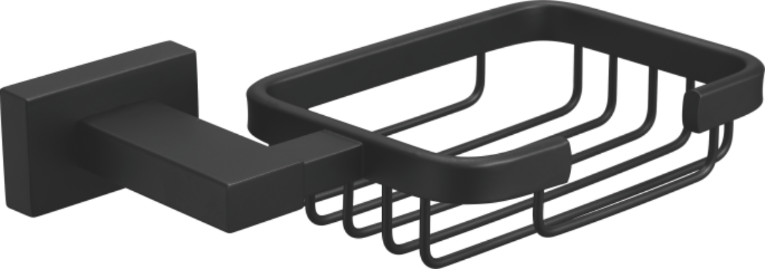 Мыльница металлическая, нержавеющая сталь, черный B90302-1