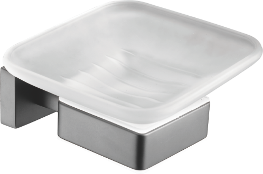 Мыльница стеклянная, нержавеющая сталь, оружейная сталь B90402