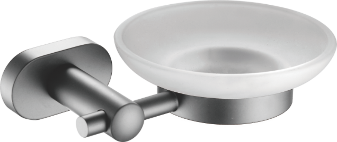 Мыльница стеклянная, нержавеющая сталь, оружейная сталь B90502