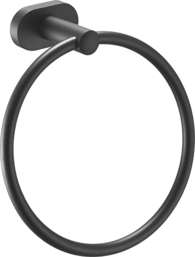 Держатель для полотенец, кольцо, нержавеющая сталь, черный B90104