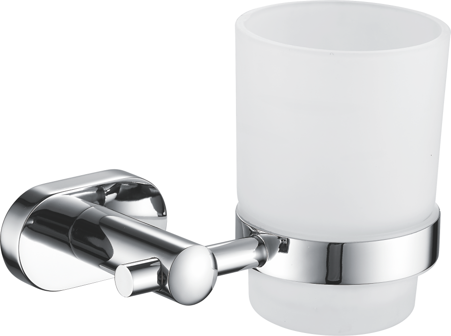 Стакан, стеклянный с держателем, нержавеющая сталь, хром B90006