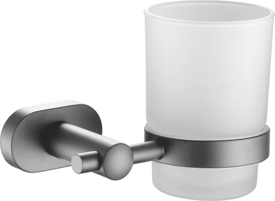 Стакан, стеклянный с держателем, нержавеющая сталь, оружейная сталь B90506