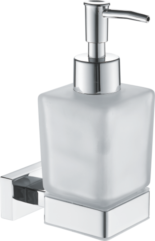 Дозатор жидкого мыла, матовое стекло, нержавеющая сталь, хром B90227
