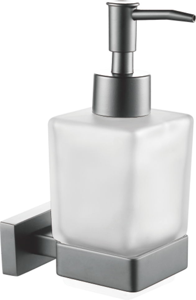 Дозатор жидкого мыла, матовое стекло, нержавеющая сталь, оружейная сталь B90427