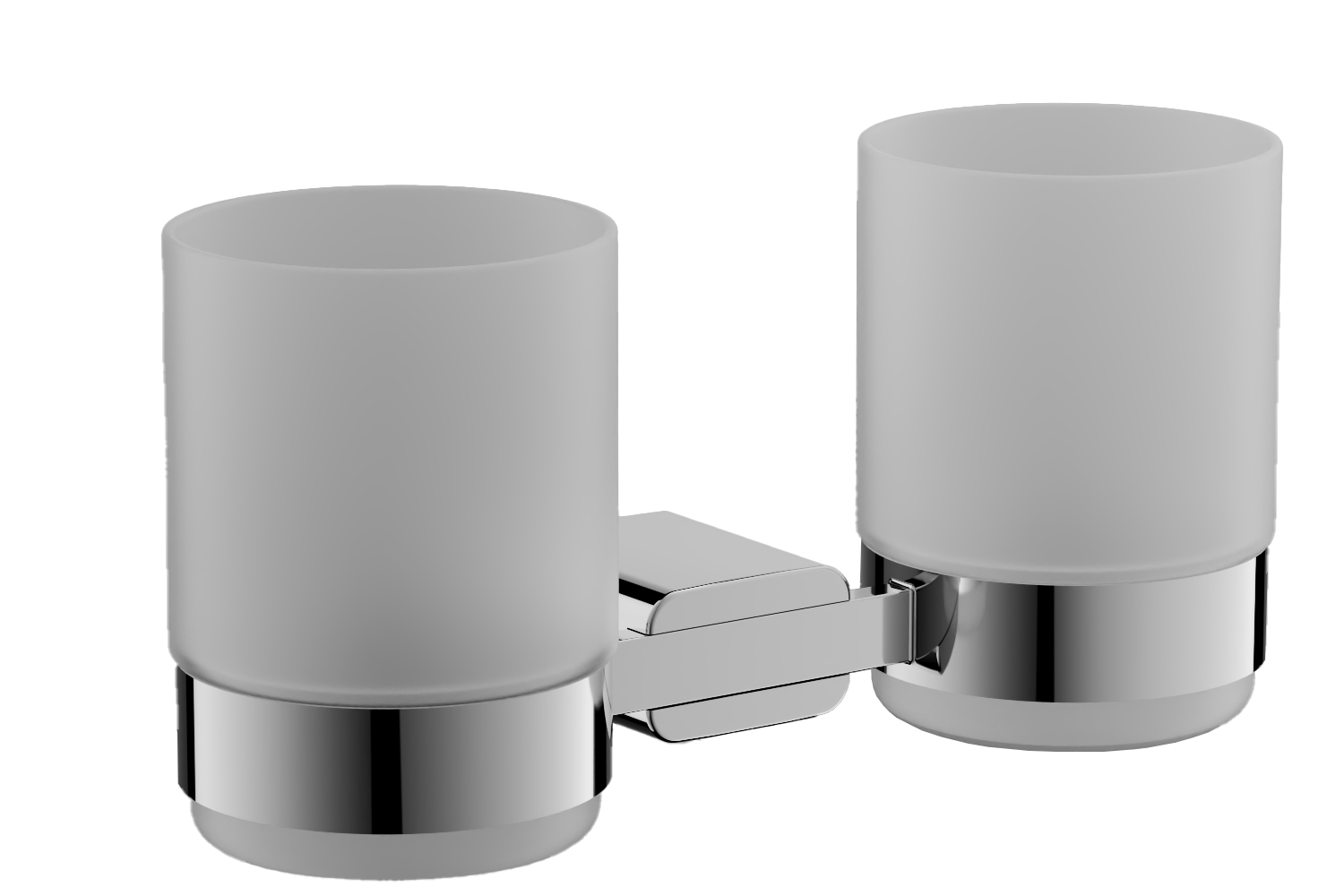 Стакан двойной стеклянный с держателем, нержавеющая сталь, хром