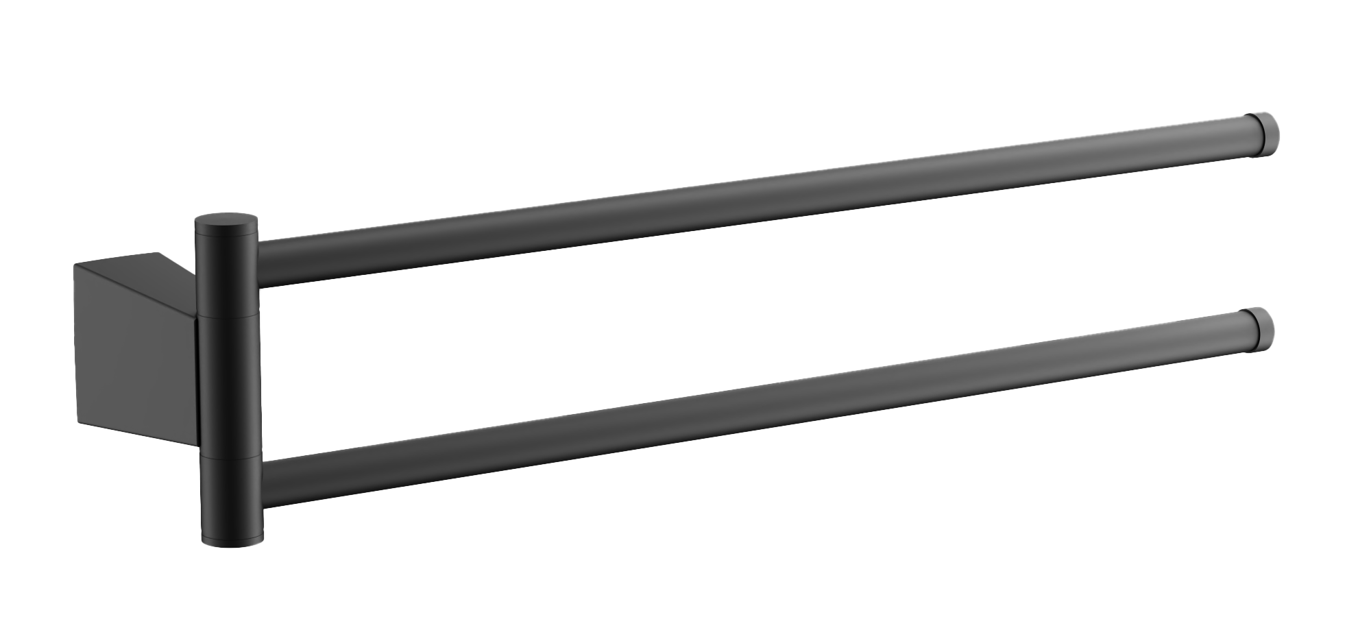 Держатель для полотенец, двойной, нержавеюшая сталь, черный