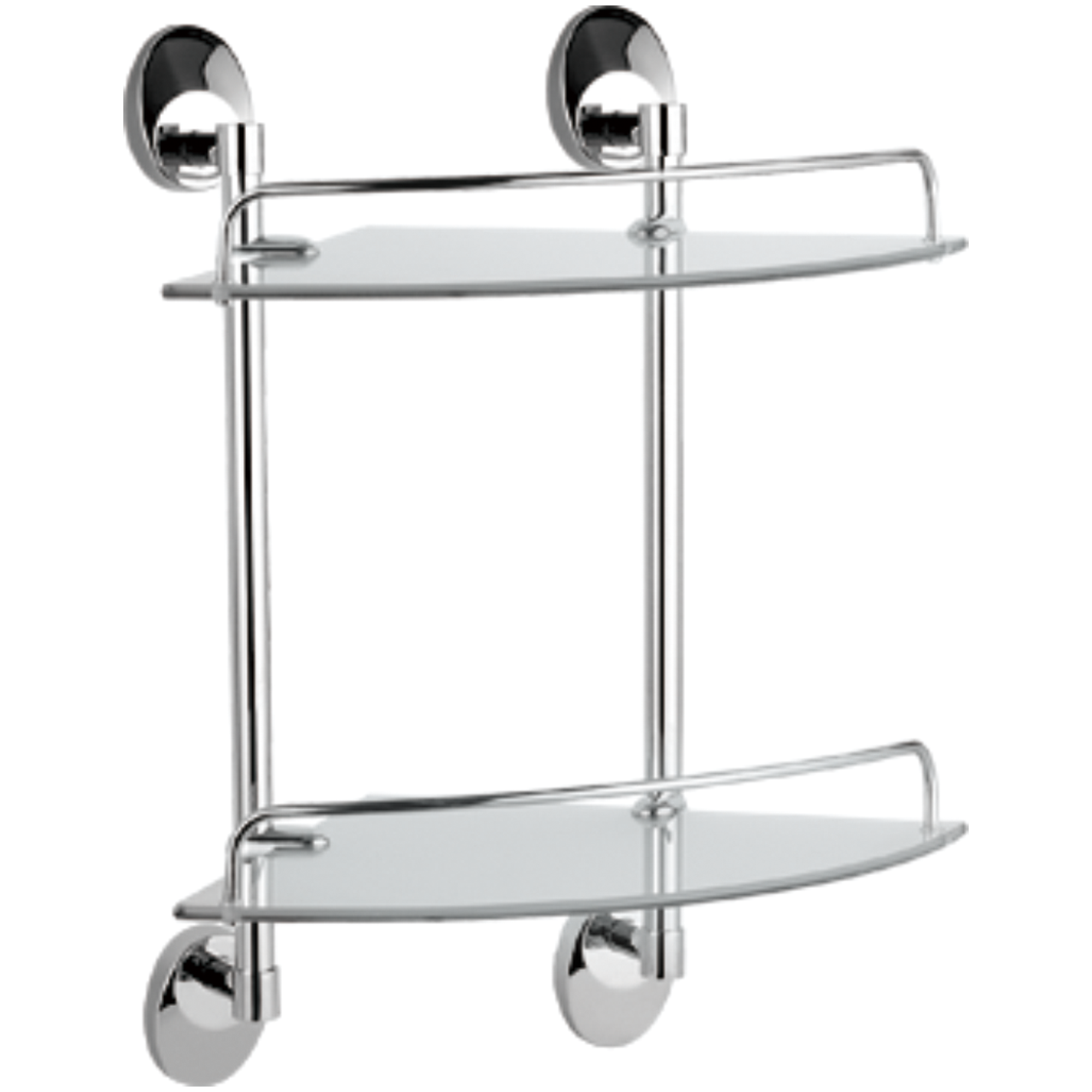 Полка стеклянная 2-ярусная с круглыми ножками Haiba HB 1607-2