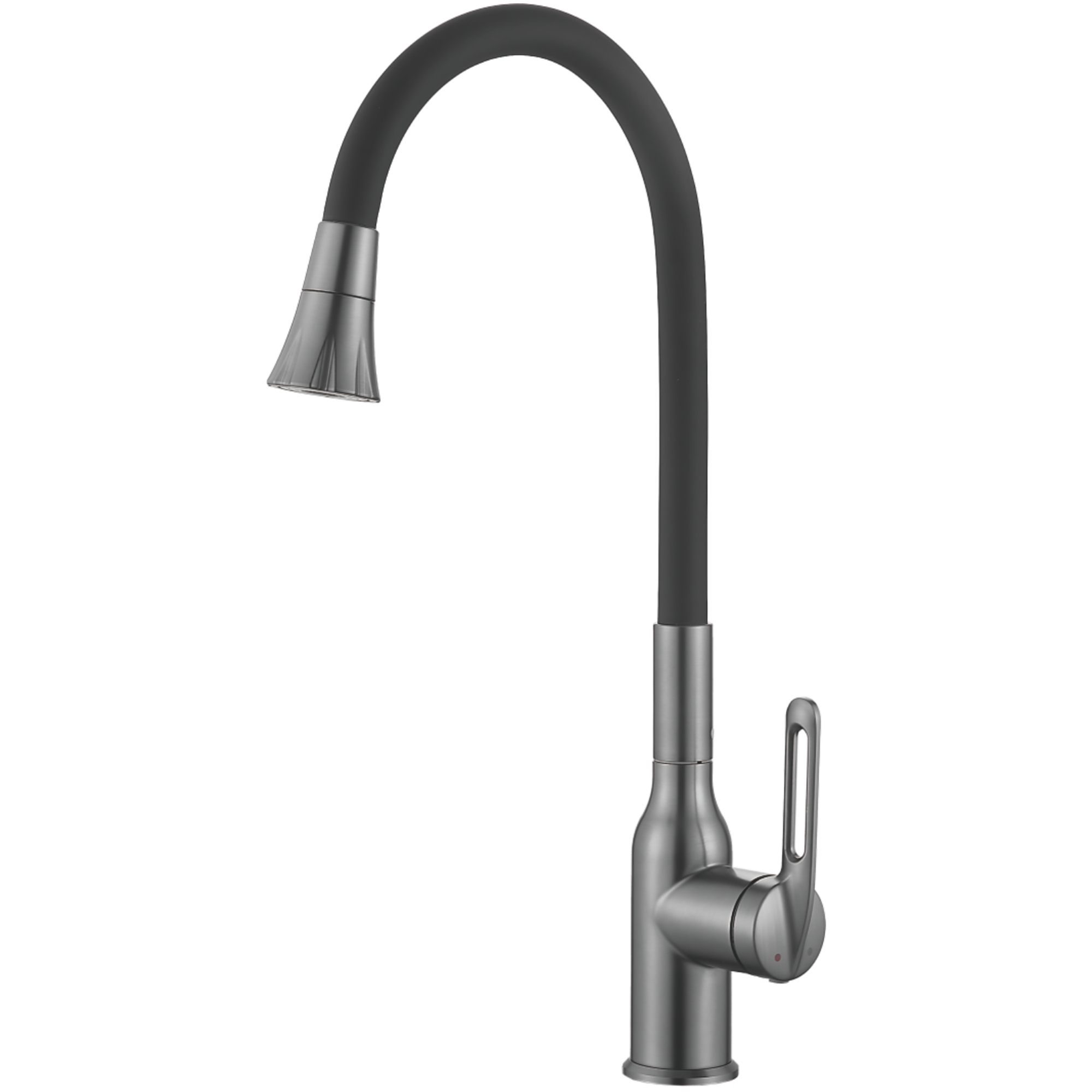 Смеситель для кухни, гибкий излив, нержавеющая сталь, оружейная сталь/черный HB 42830-3
