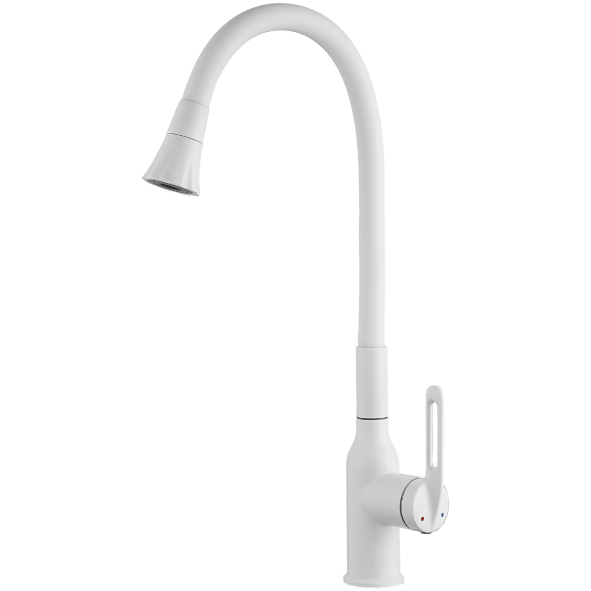 Смеситель для кухни, гибкий излив,нержавеющая сталь, белый HB 42830-8
