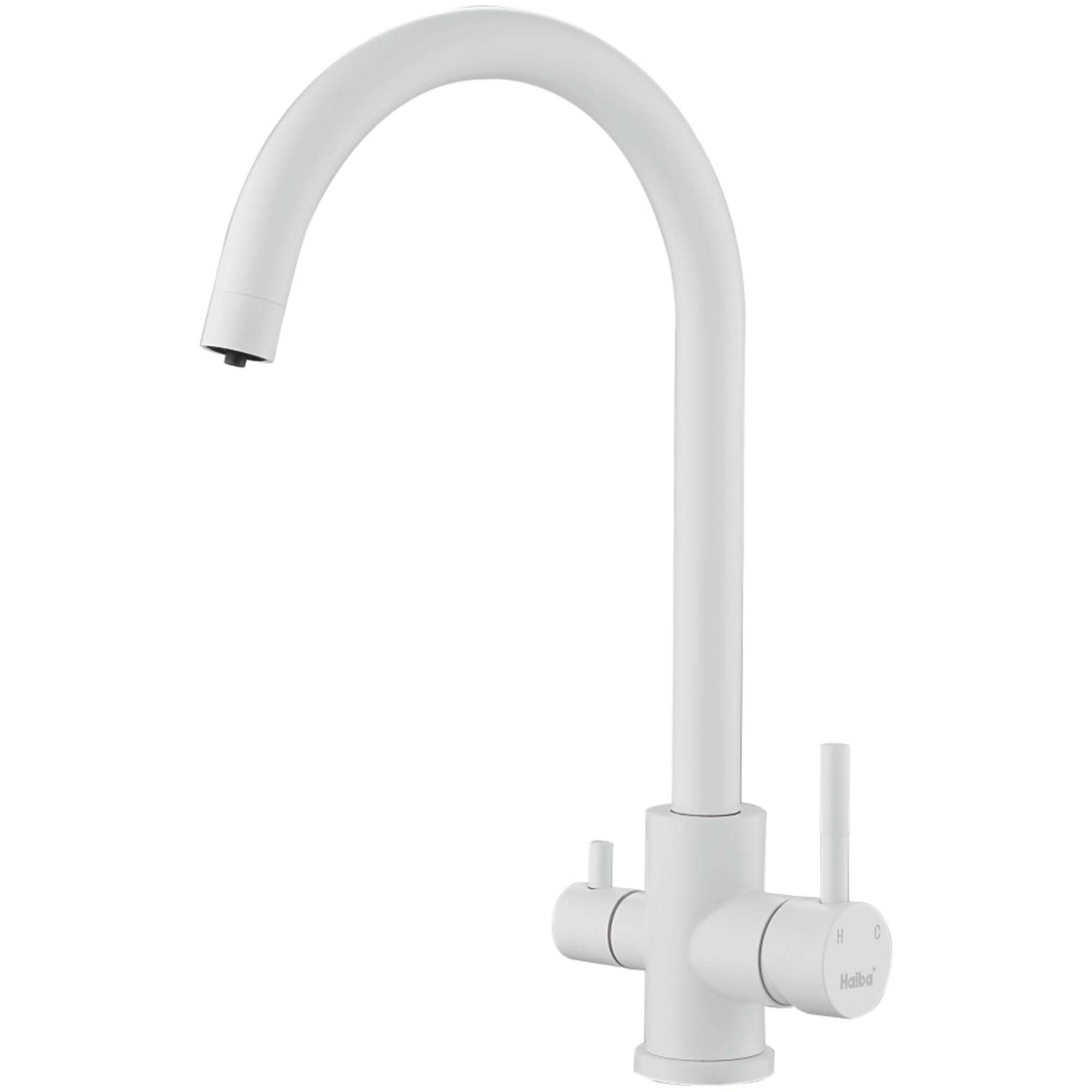 Смеситель для кухни с подключением фильтра, нержавеющая сталь, белый HB 43828-8