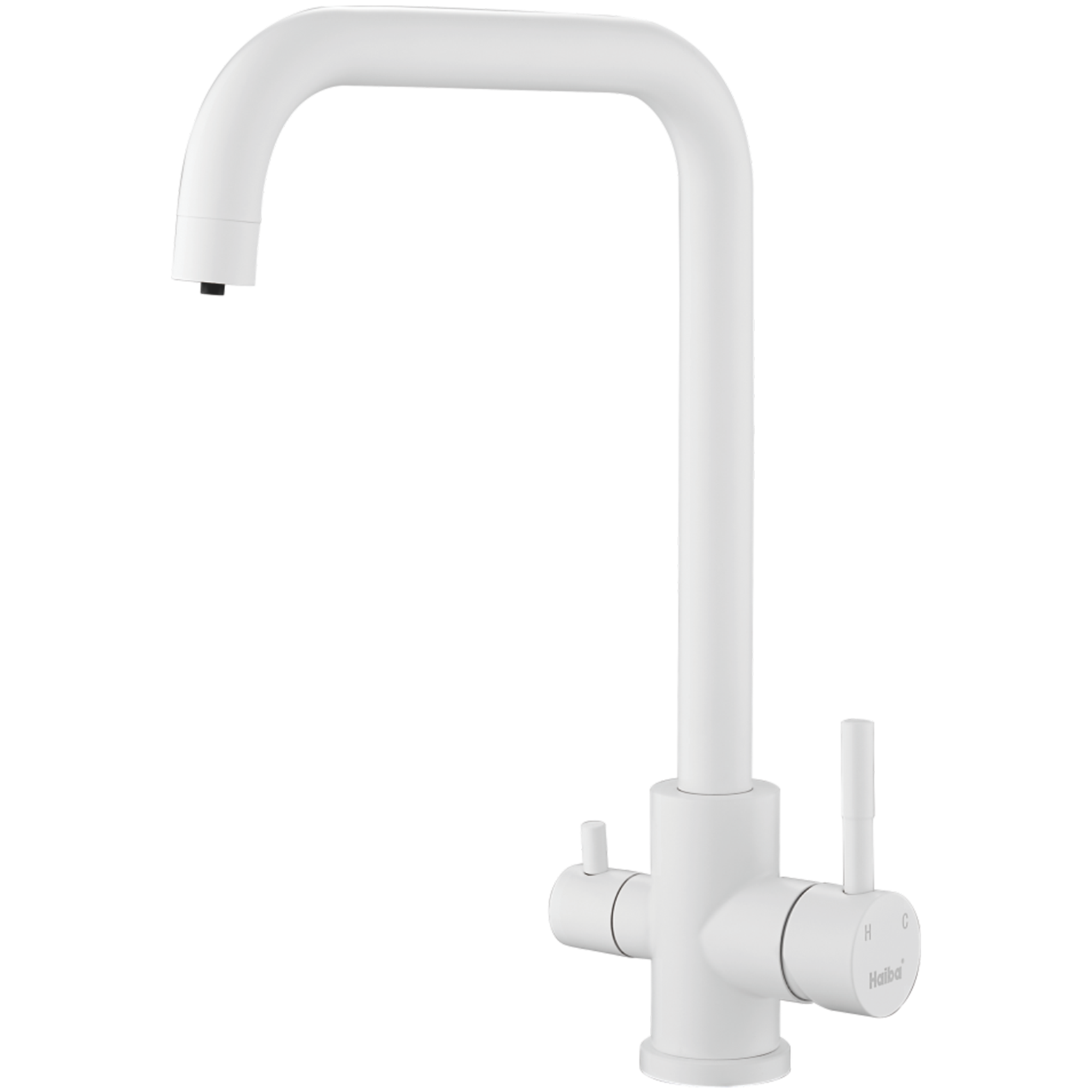 Смеситель для кухни с подключением фильтра, нержавеющая сталь, белый HB 43829-8