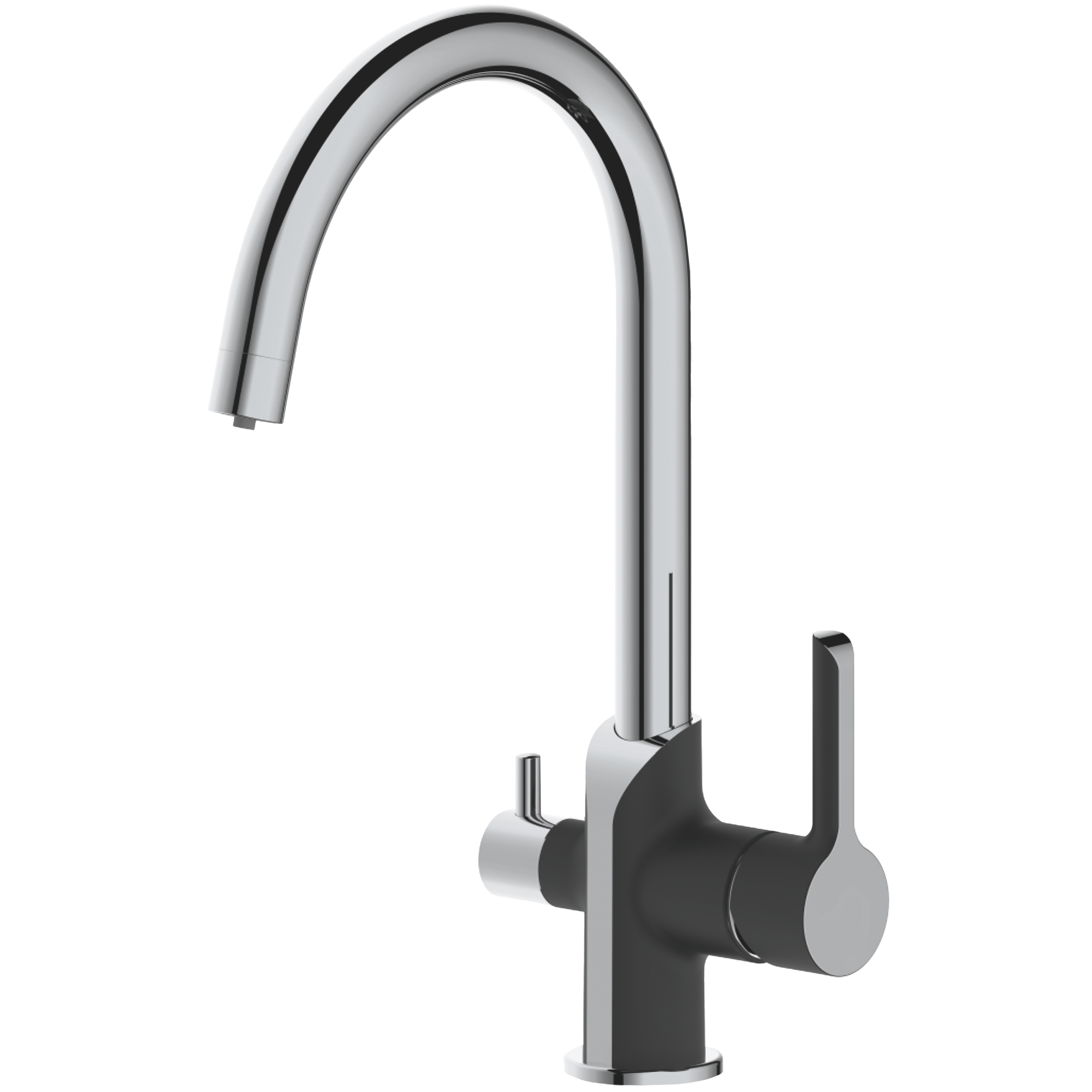 Смеситель для кухни с подключением фильтра, латунь, черный/хром HB 76805-7