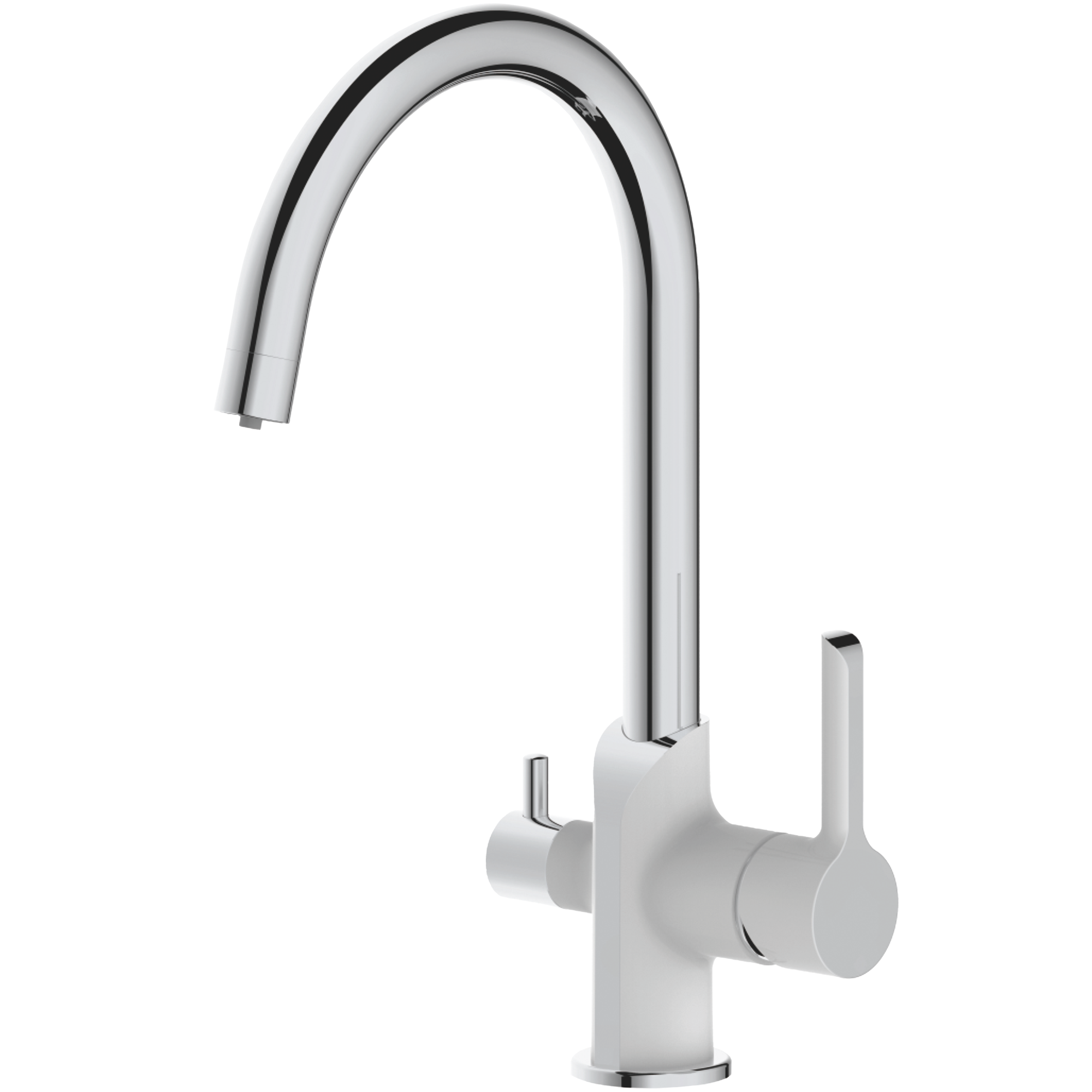 Смеситель для кухни с подключением фильтра, латунь, белый/хром HB 76805-8