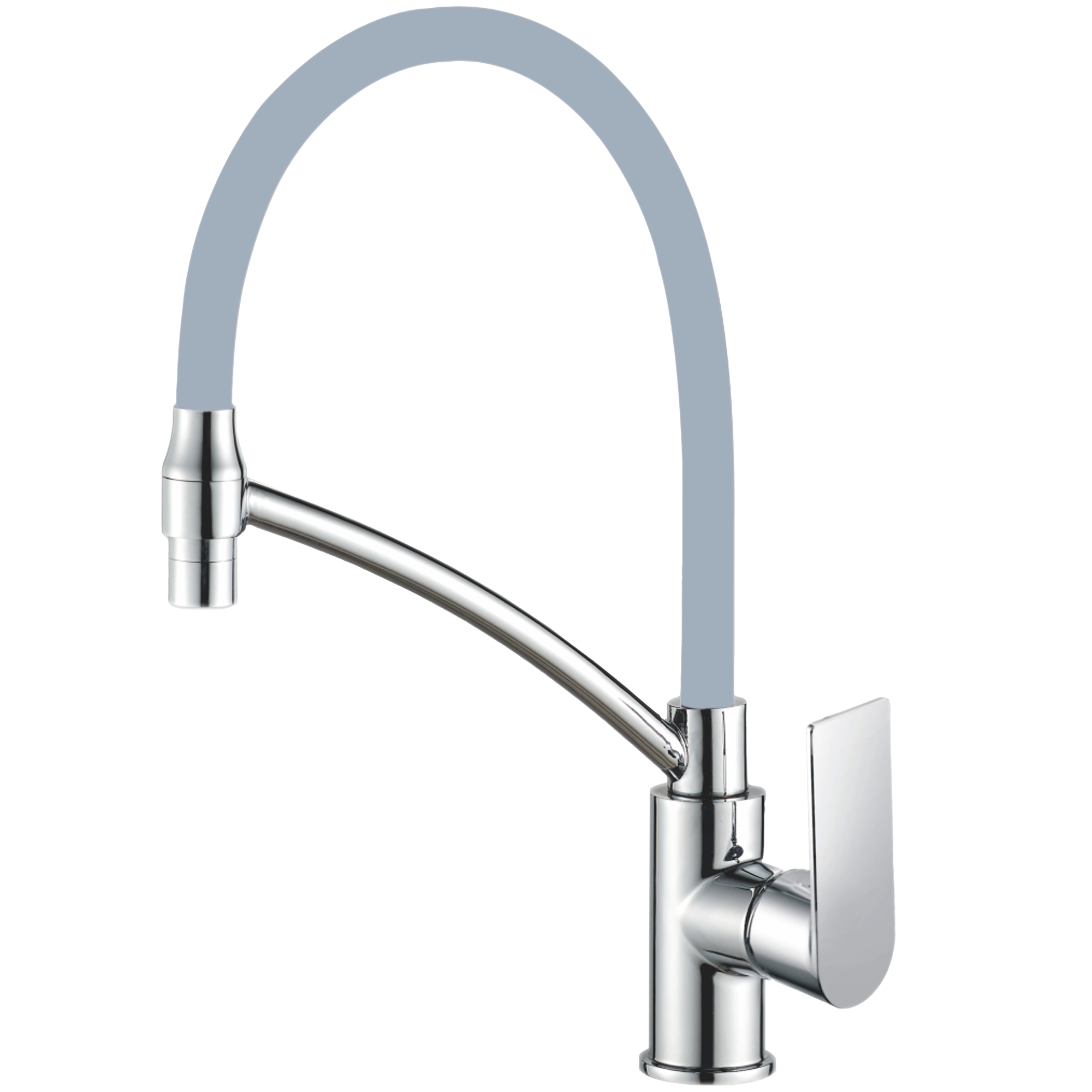 Смеситель для кухни, гибкий излив, латунь, белый/хром HB 72505