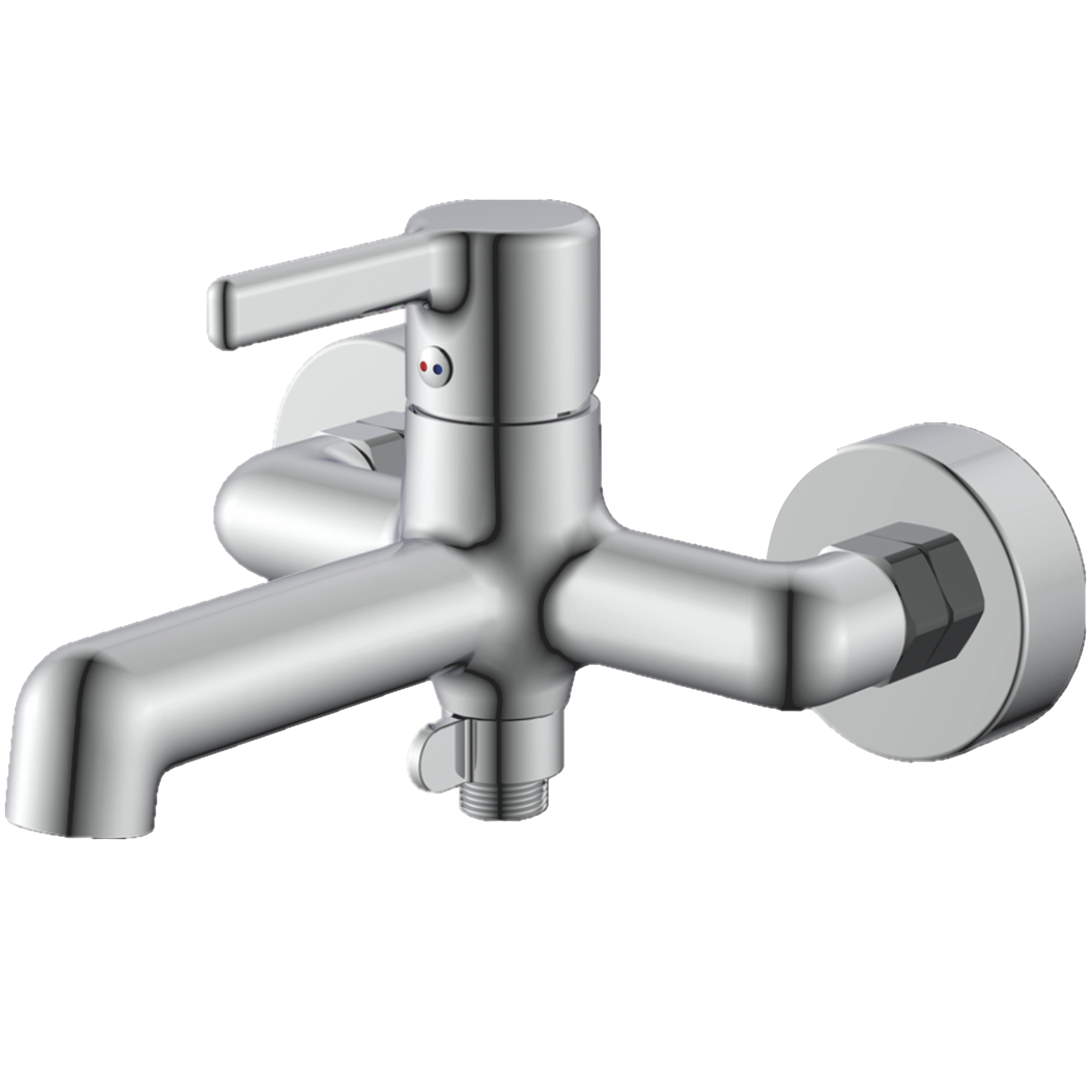 Смеситель для ванны, латунь, хром Комплектация: лейка, шланг 1,5м, держатель для лейки HB 60814