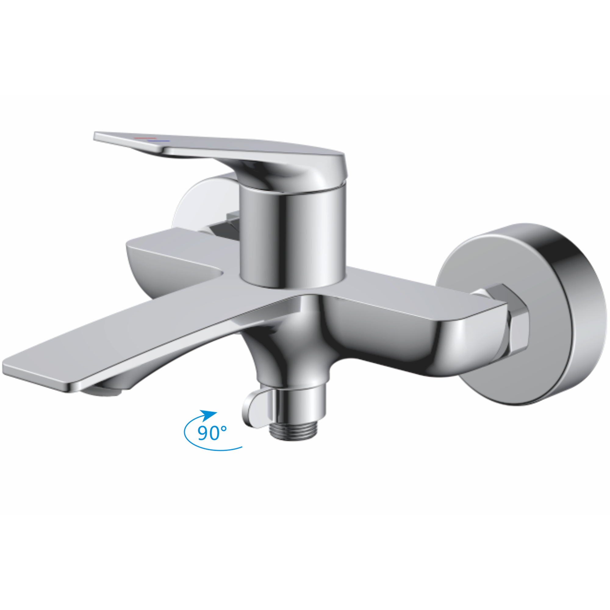 Смеситель для ванны, латунь, хром Комплектация: лейка, шланг 1,5м, держатель для лейки HB 60816