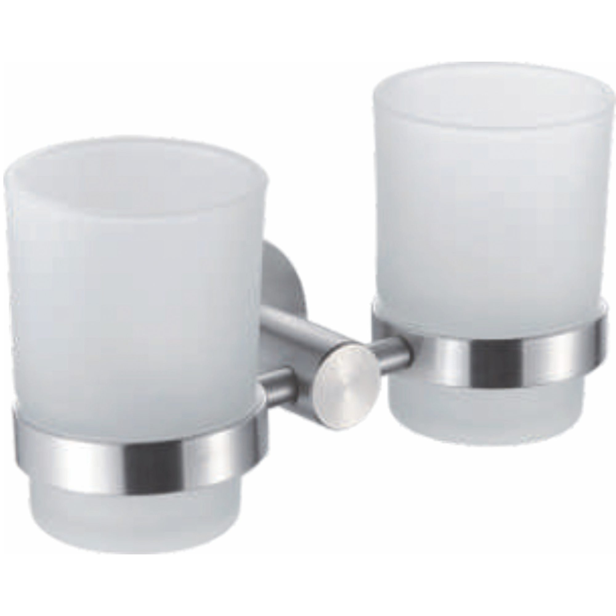 Держатель стакана , двойной, матовое стекло, нержавеющая сталь HB 8308