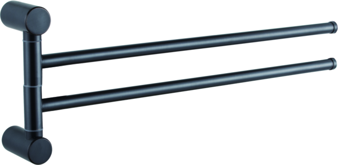 Держатель для полотенец, двойной, поворотный 400 мм, черный HB 8412-7