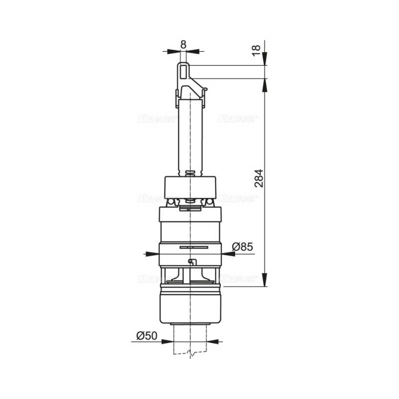 A07 Сливной механизм для низко расположенного бачка UNI DUAL (273581)