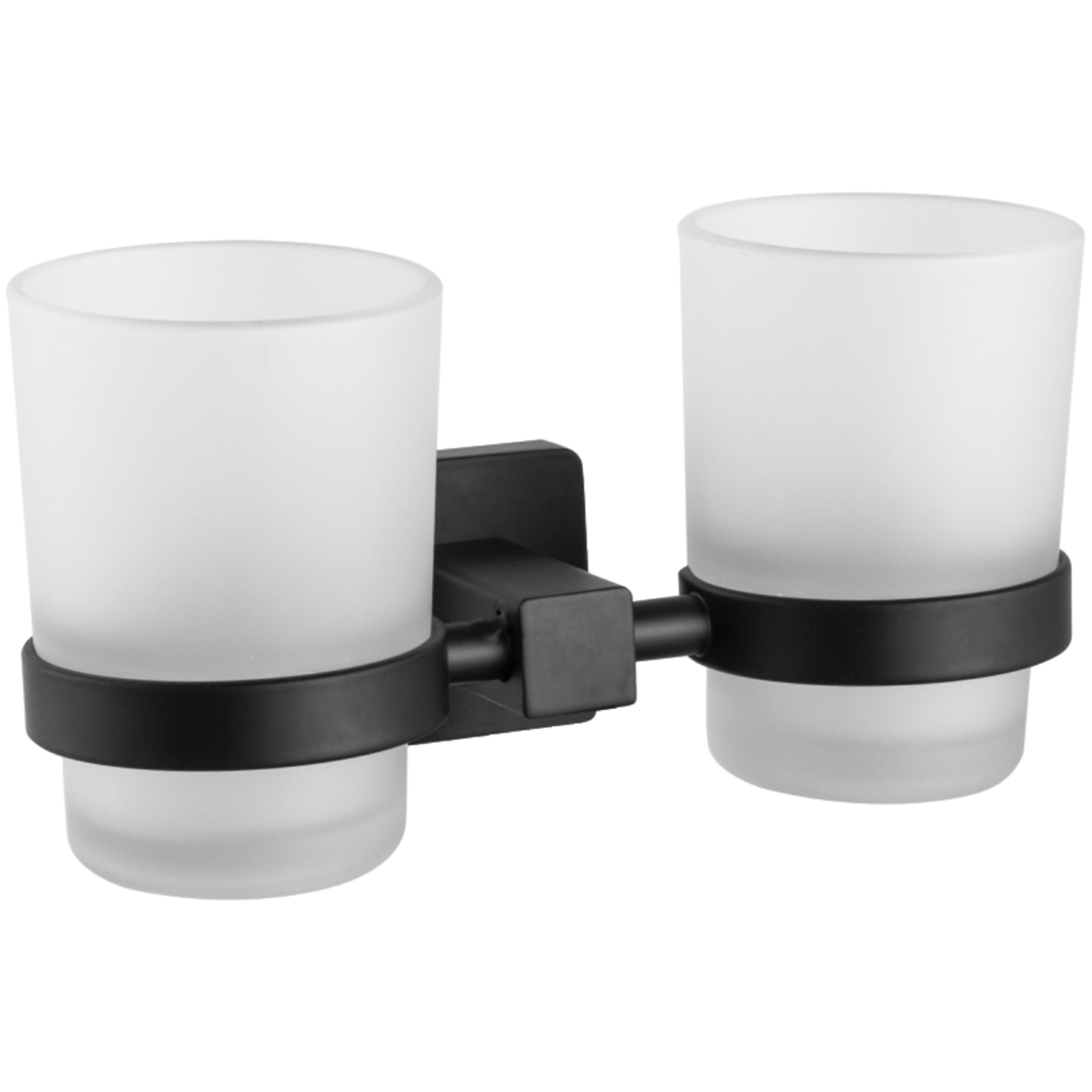 Держатель стакана , двойной, матовое стекло, черный HB 8908